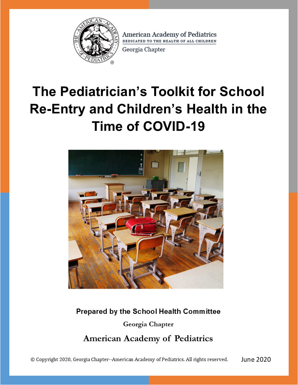 The cover of the 2020 School Re-Entry Toolkit pdf.