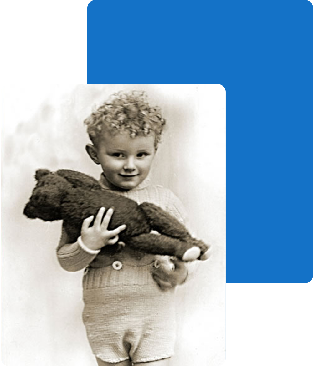 A photograph of a child, presumably from around the 1930s.