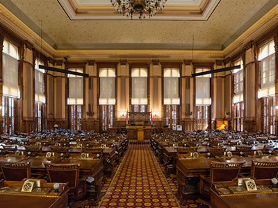 The inside of the Georgia Legislative building.