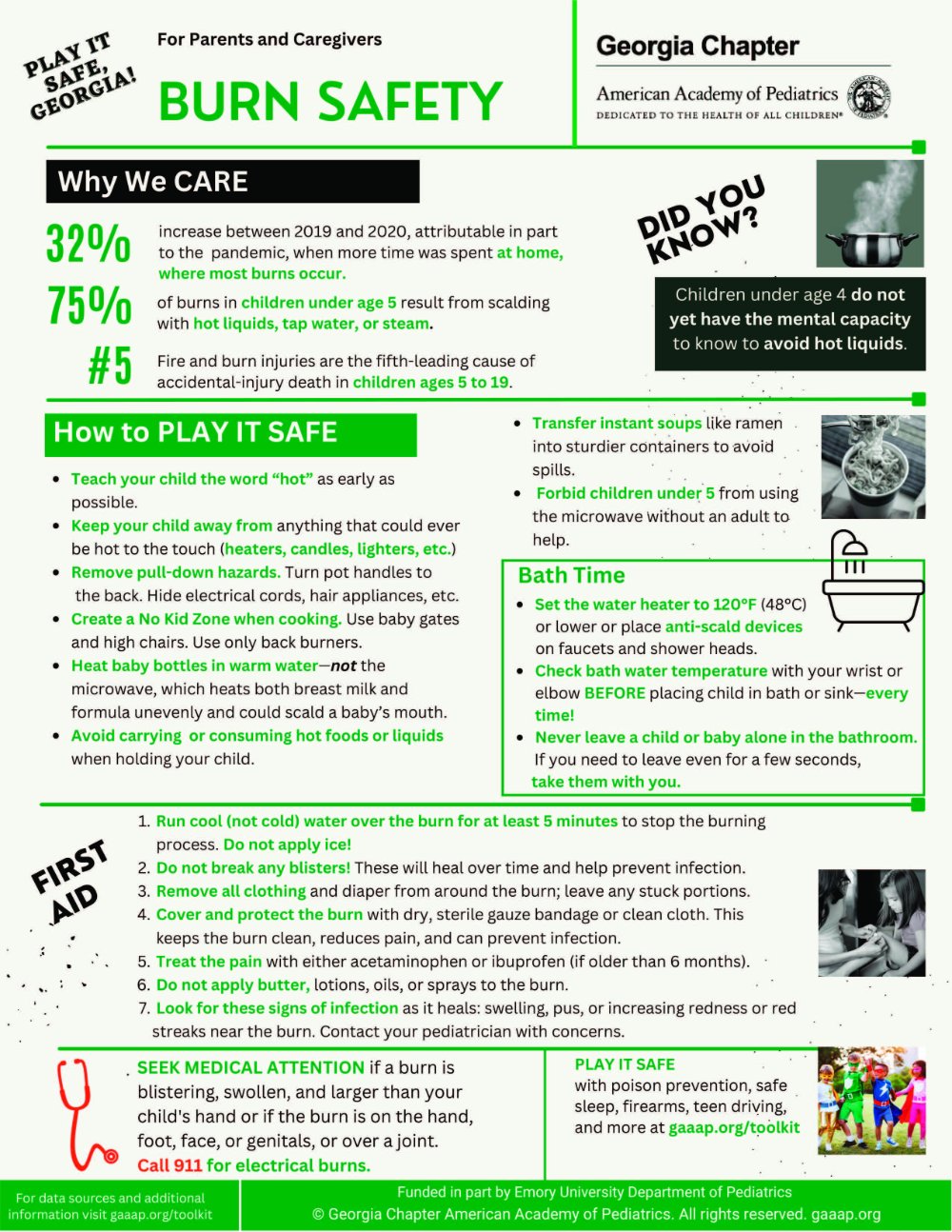 Burn Safety for Caregivers/Parents Flyer