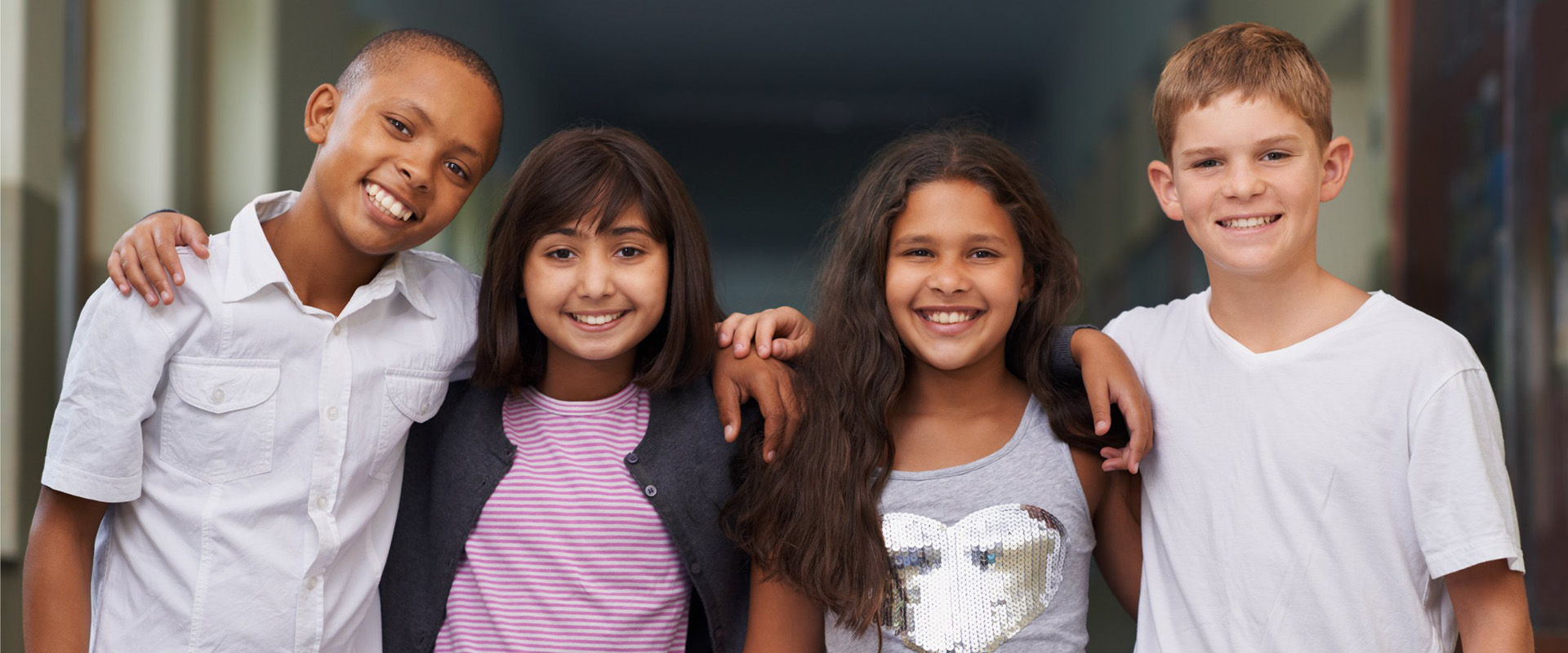 A group of schoolchildren