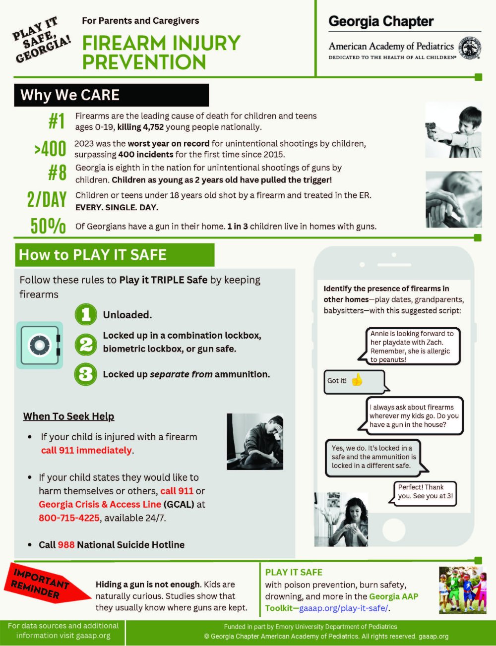 Firearm Injury Prevention Parent/Caregiver Flyer