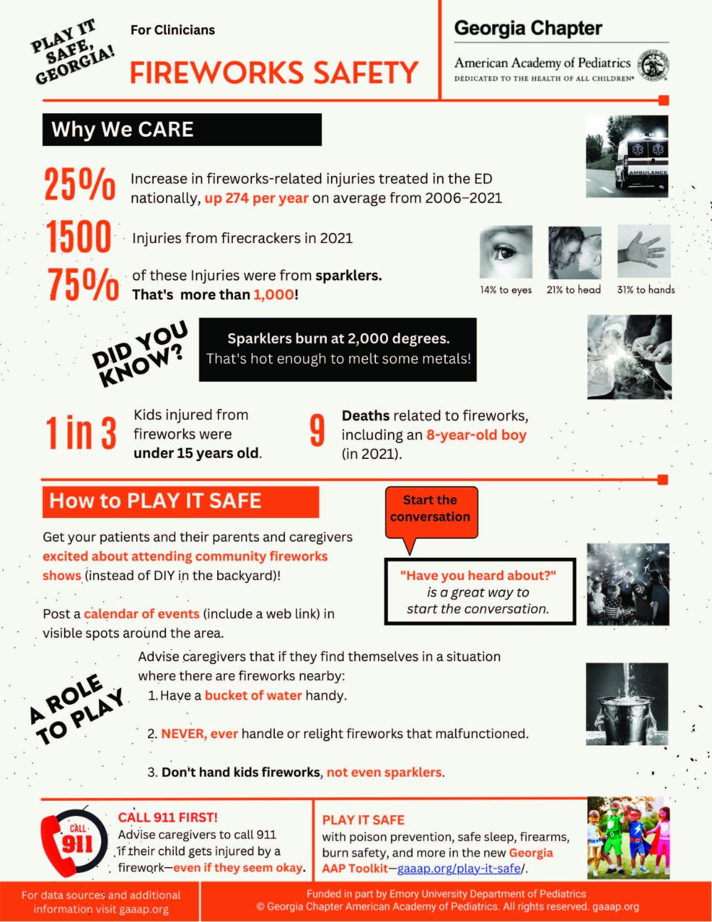 Fireworks Injury Prevention Clinician Flyer