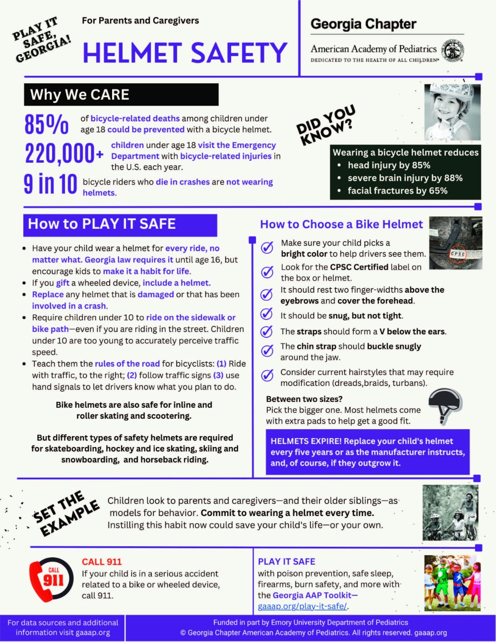 Helmet Safety Parent/Caregiver Flyer