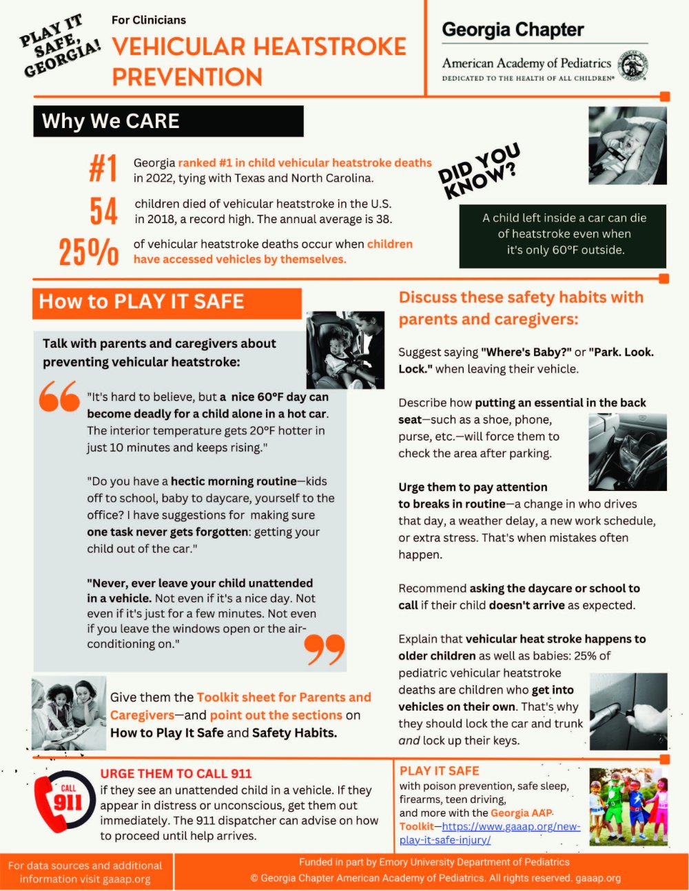 Hot Car Injury Prevention Clinician Flyer