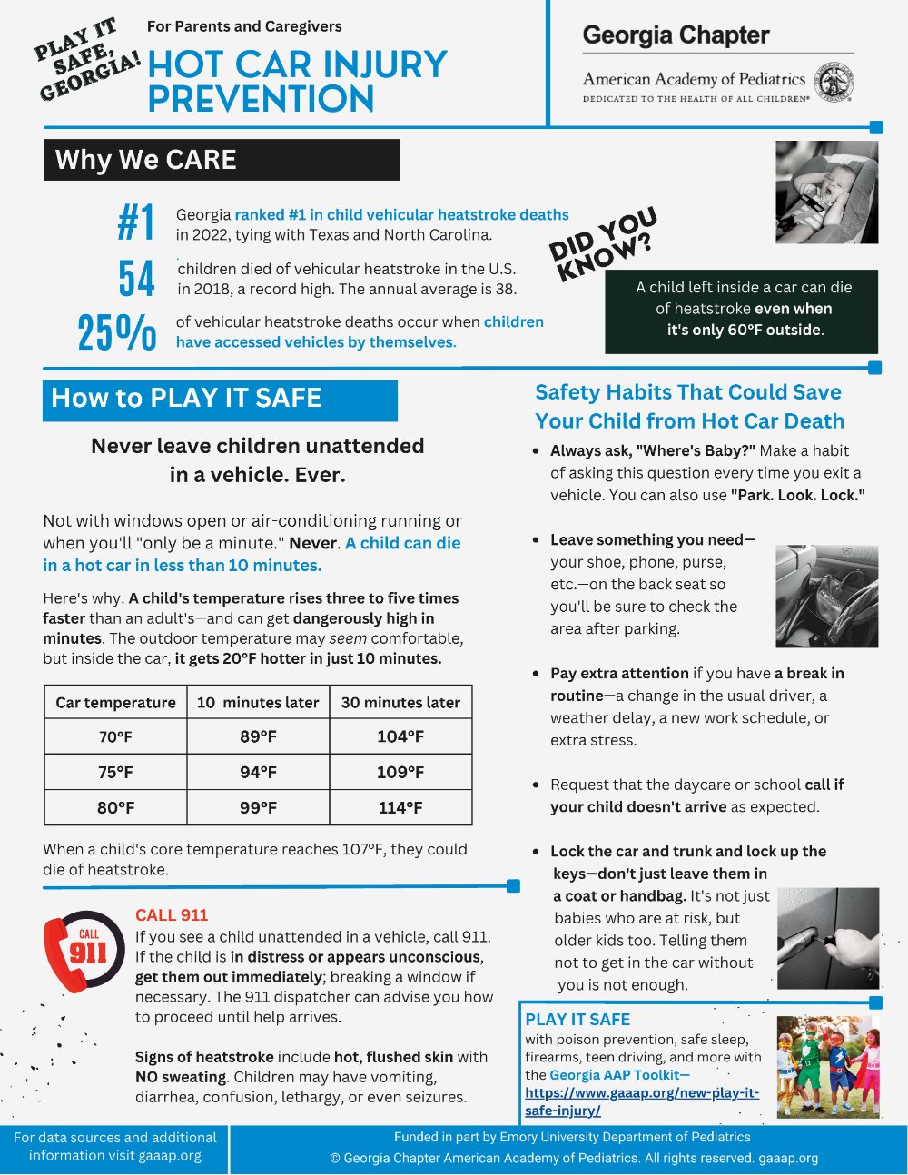 Hot Car Injury Prevention Parent/Caregiver Flyer