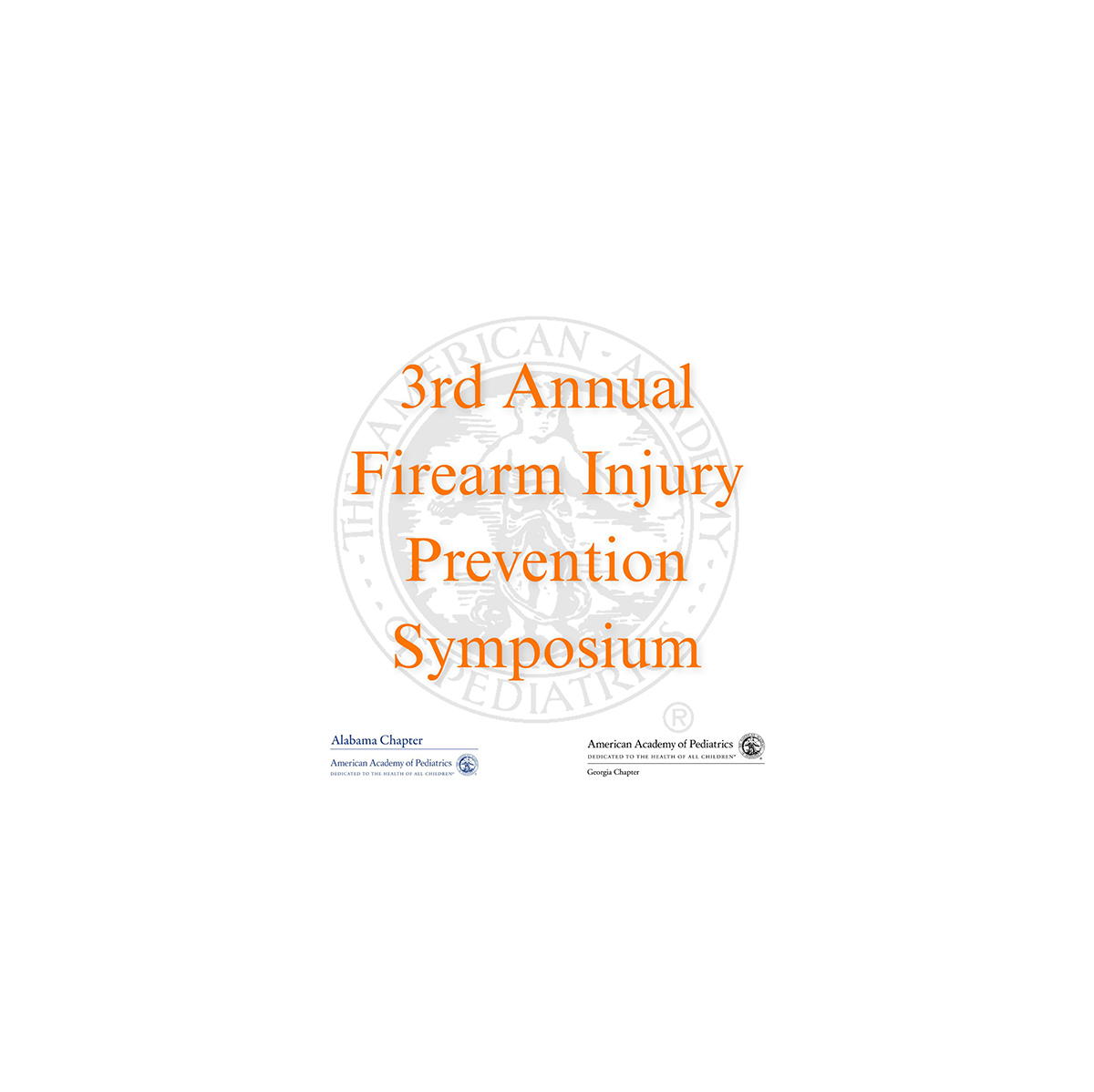 The GAAAP logo with text "The 3rd Annual Firearm Injury Prevention Symposium" overlayed over it
