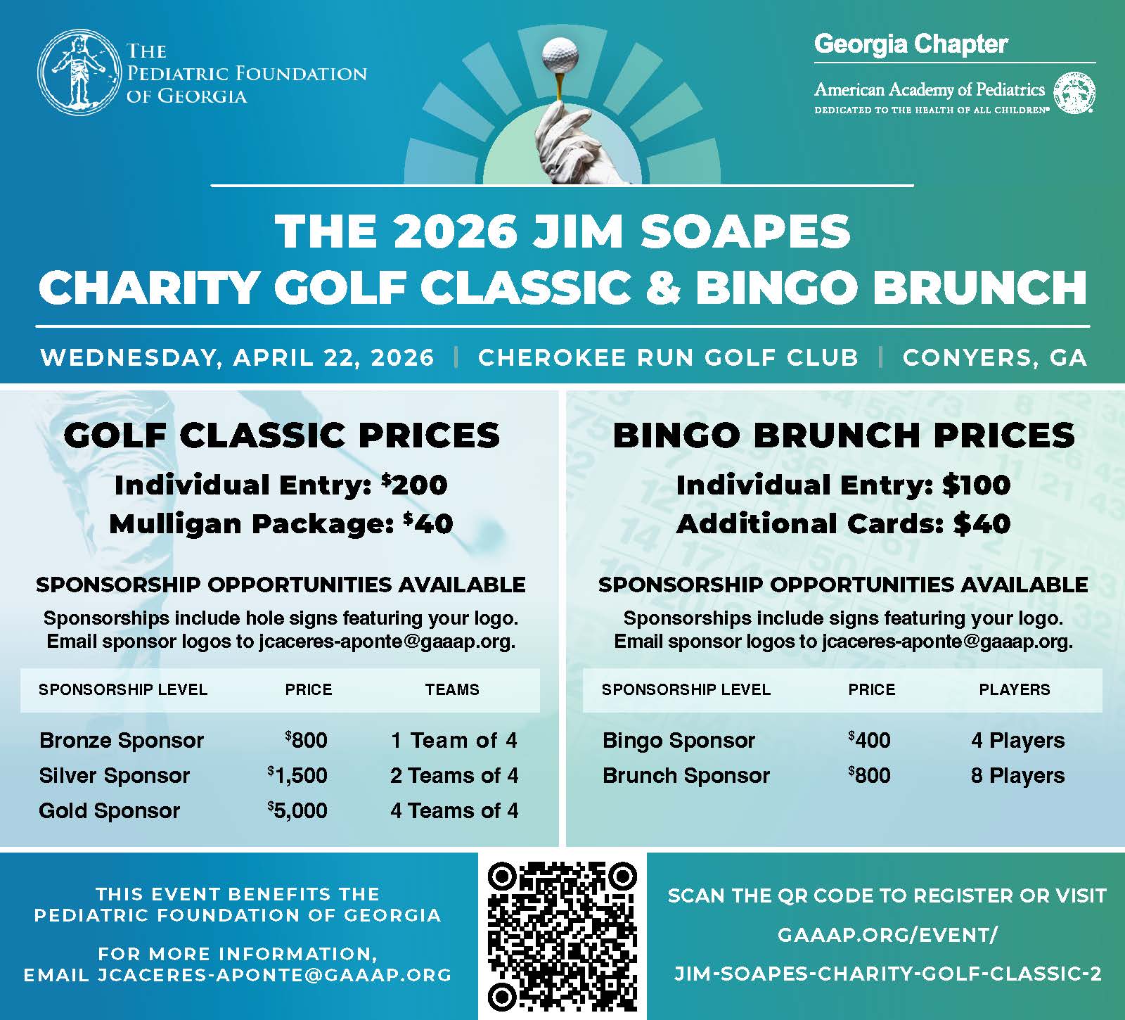 Jim Soapes 2026 and Bingo Brunch flyer